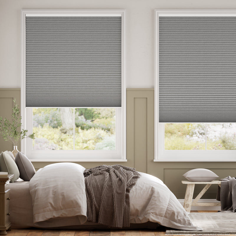 Colorized DuoShade Cordless Grey Weave Thermal Blind 2209