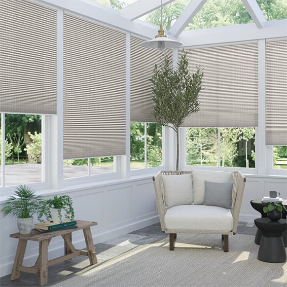 ColorizedZoom DuoShade Cordless Mosaic Warm Grey Thermal Blind 2213