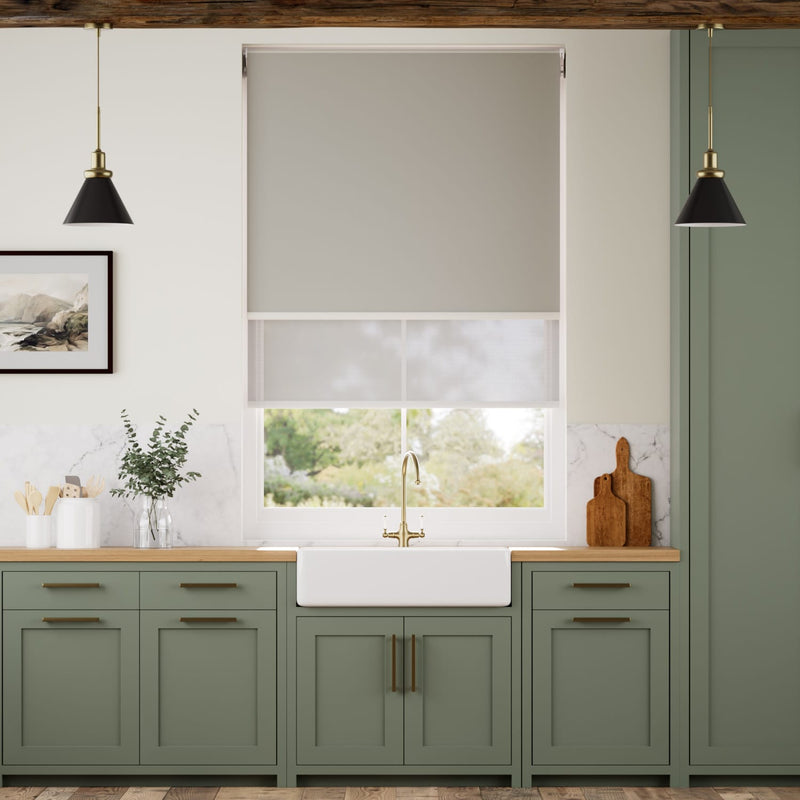 Colorized Equinox Warm Grey Double Roller Blind 2367