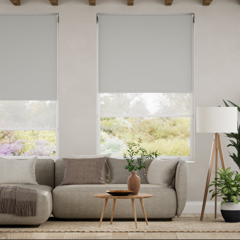 Colorized Electric Atom Dusky Grey  Double Roller Blind 2396