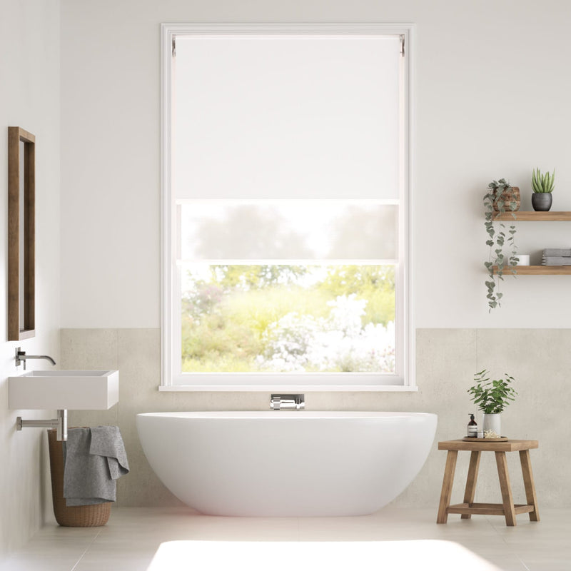 Colorized Electric Atom Pure White Double Roller Blind 2411