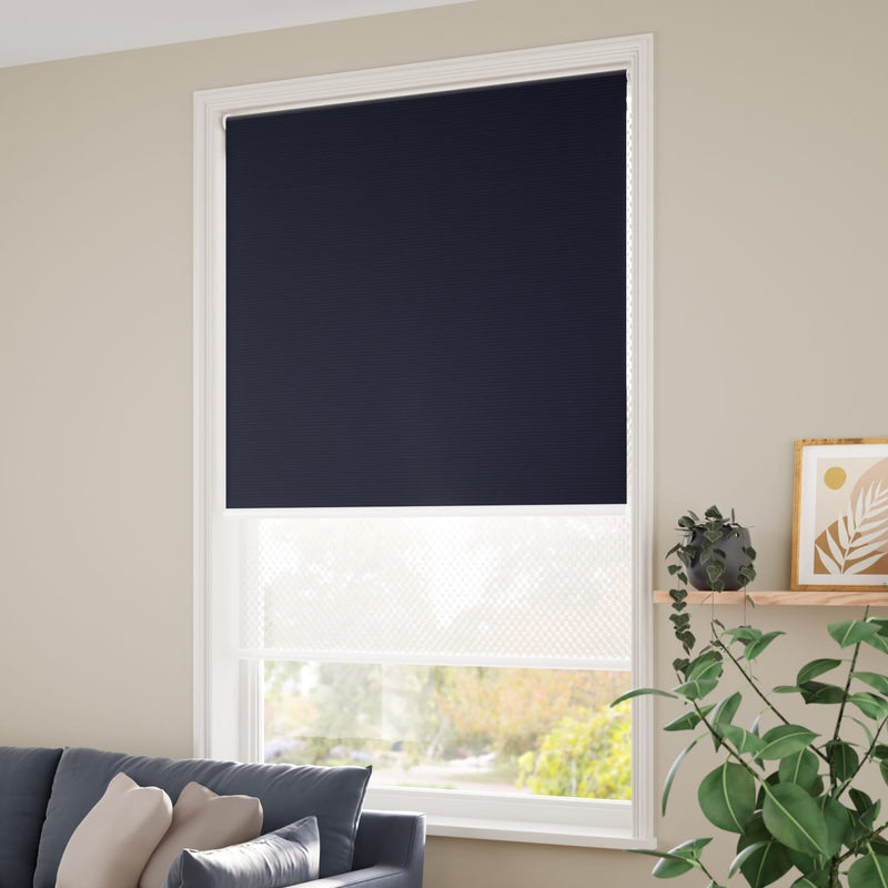 ColorizedZoom Electric Atom Navy Double Roller Blind 2409