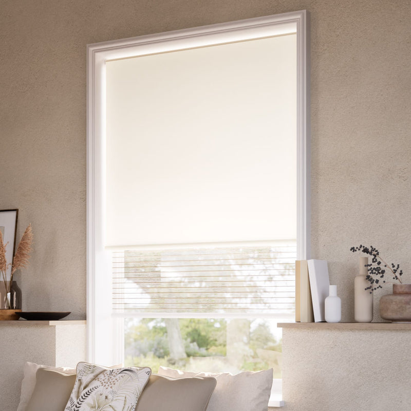 ColorizedZoom Alia Limestone Double Roller Blind 2432