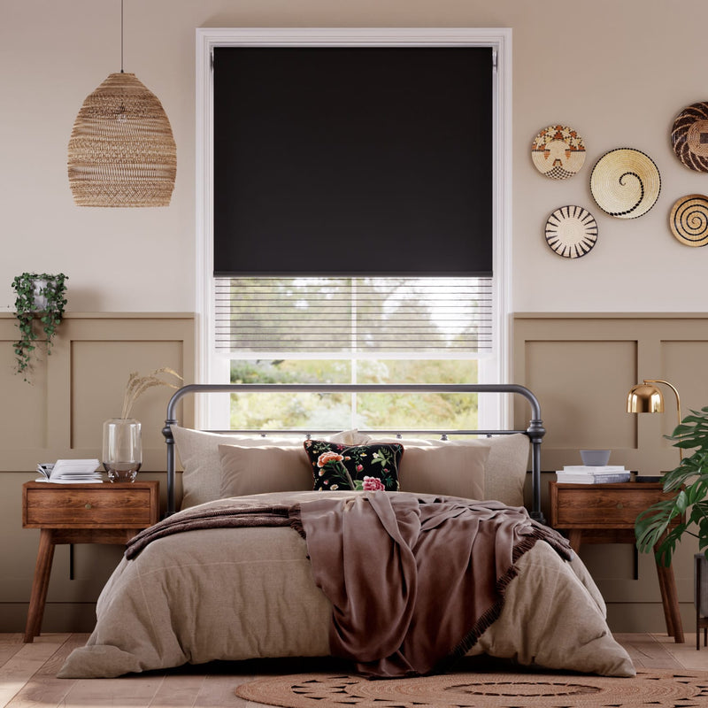 Colorized Electric Alia Pitch Black Double Roller Blind 2446