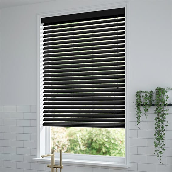 ColorizedZoom Dark Storm Wooden Blind - 50mm Slat 3246