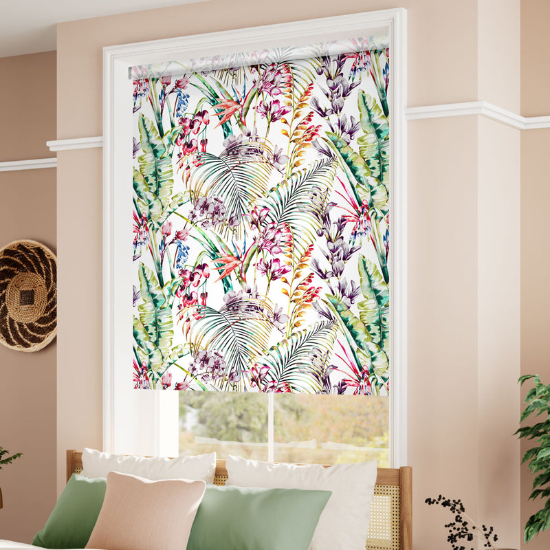 ColorizedZoom Paradise Botanical Flamingo Roller Blind 3466