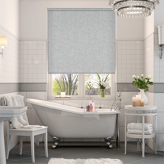 Colorized Alicante Blackout Marble Silver Roller Blind 3473