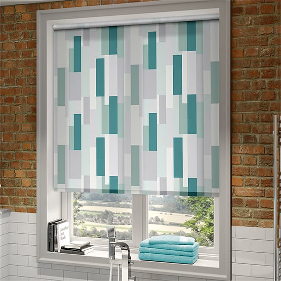 ColorizedZoom Brix Cool Green Roller Blind 3477