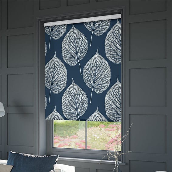 ColorizedZoom Aspen Leaf Indigo Roller Blind 3520
