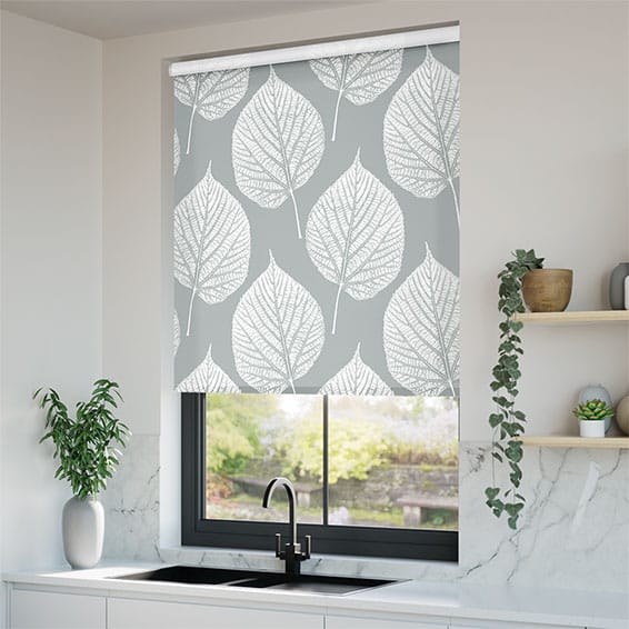 ColorizedZoom Aspen Leaf Pewter Roller Blind 3521