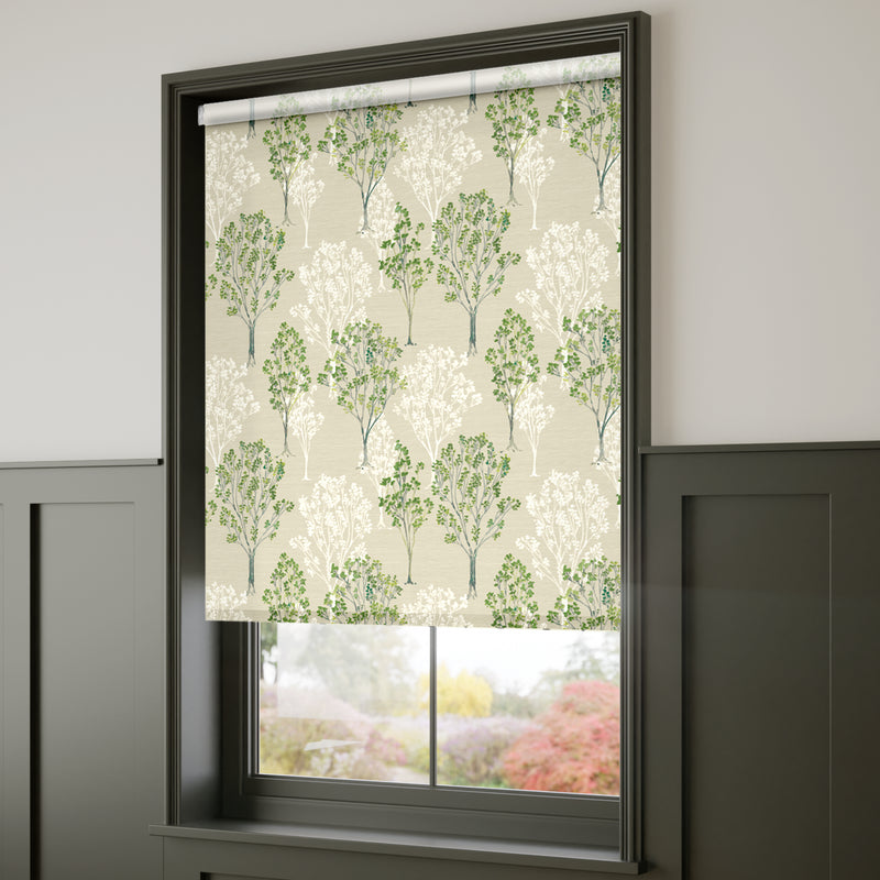 ColorizedZoom Slender Forest Spring Green Roller Blind 3553