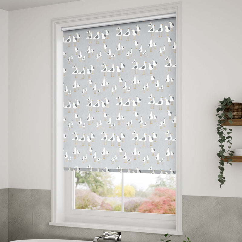 ColorizedZoom Splash Blackout Gulls Storm Grey Roller Blind 3557