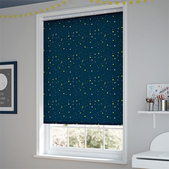 ColorizedZoom Night Sky Cosmic Blackout Blue Roller Blind 3558