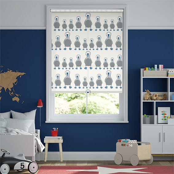 Colorized Booby Bird Blackout Sapphire Roller Blind 3593