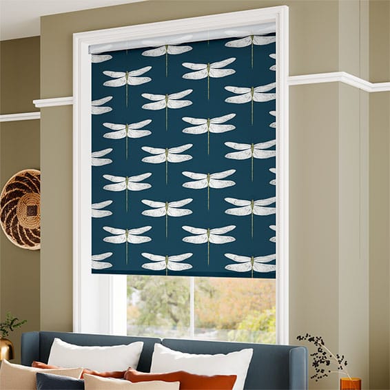 ColorizedZoom Demoiselle Dragonfly Ink Roller Blind 3620
