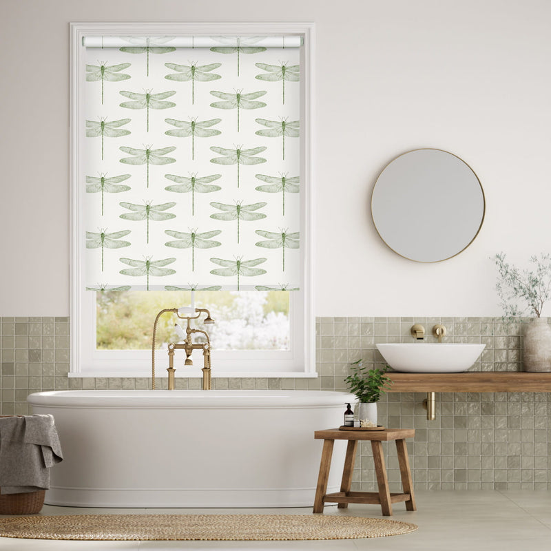 Colorized Demoiselle Dragonfly Pine  Roller Blind 3621