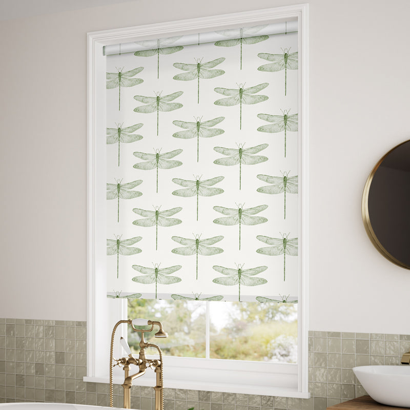 ColorizedZoom Demoiselle Dragonfly Pine  Roller Blind 3621