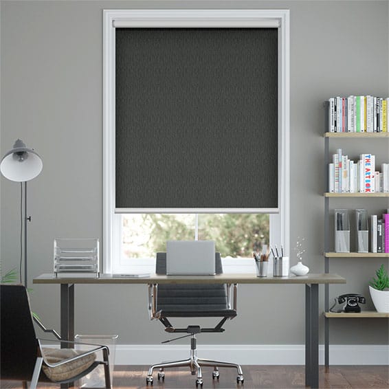Colorized Static Blackout Slate Grey Roller Blind 3668