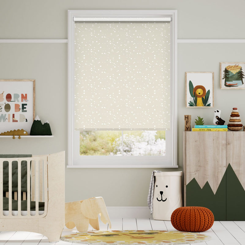 Colorized Twinkling Stars Blackout Cream Roller Blind 3676