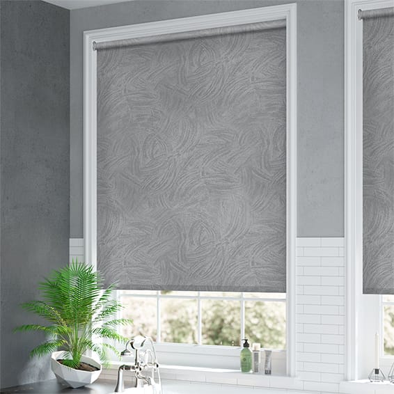ColorizedZoom Waves Blackout Grey Roller Blind 3753
