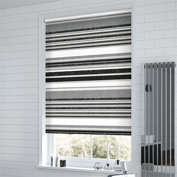 ColorizedZoom Splash Blackout Calcutta Stripe Slate Roller Blind 3760