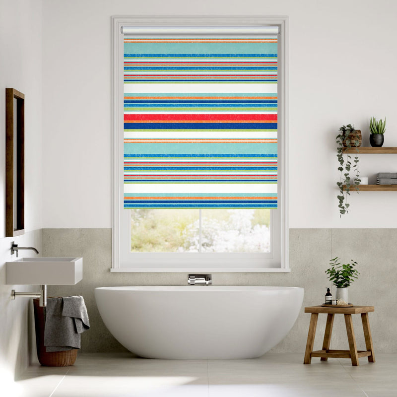 Colorized Calcutta Stripe Seaside Blue Roller Blind 3765