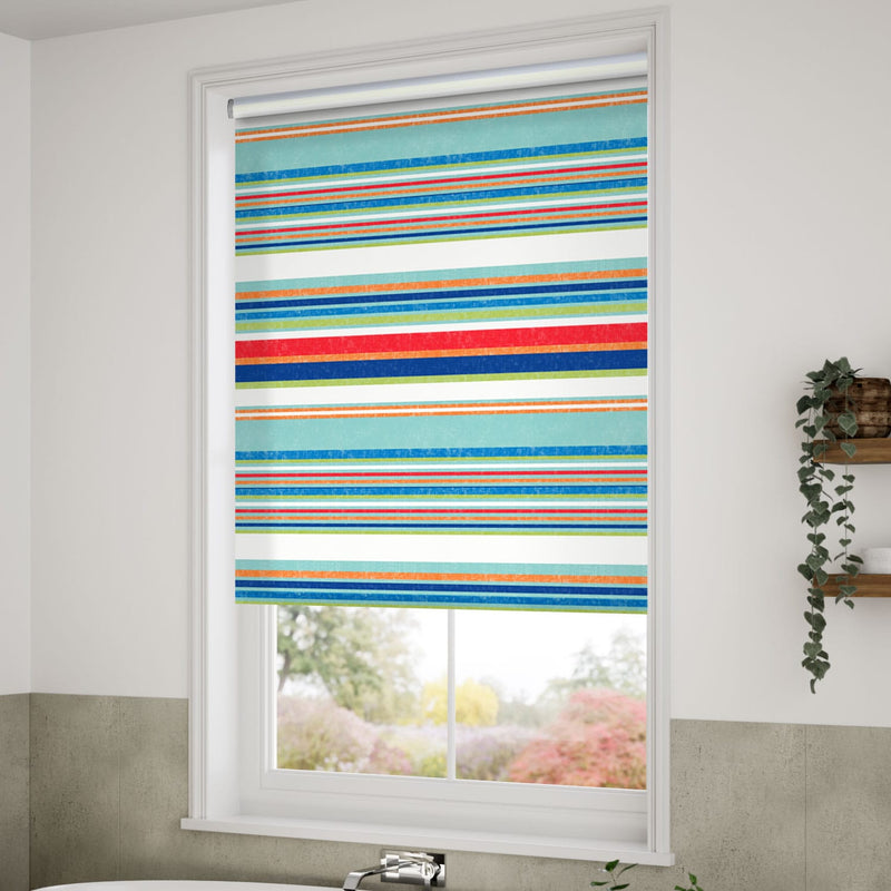 ColorizedZoom Calcutta Stripe Seaside Blue Roller Blind 3765
