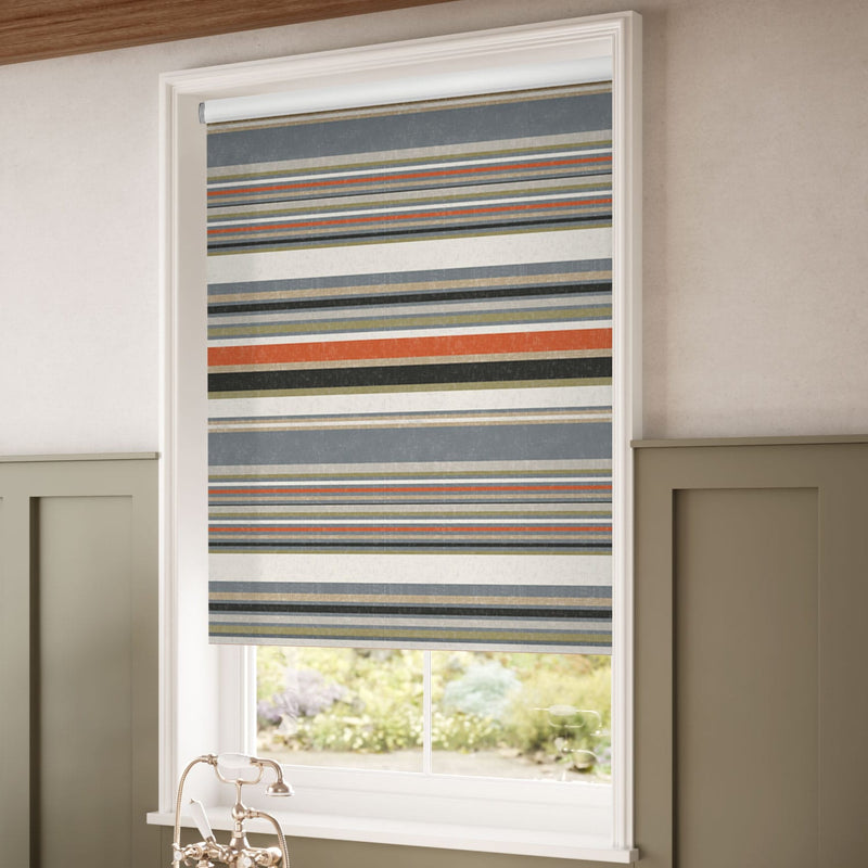 ColorizedZoom Calcutta Stripe Olive Roller Blind 3764