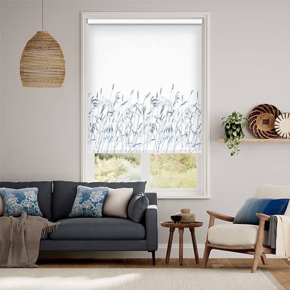 Colorized Blowing Grasses Blue Roller Blind 3797