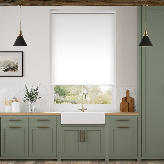 Colorized Electric Blackout Titan Pristine White  Roller Blind 3839