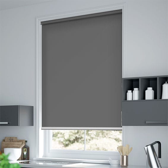 ColorizedZoom Electric Blackout Titan Wrought Iron Roller Blind 3844