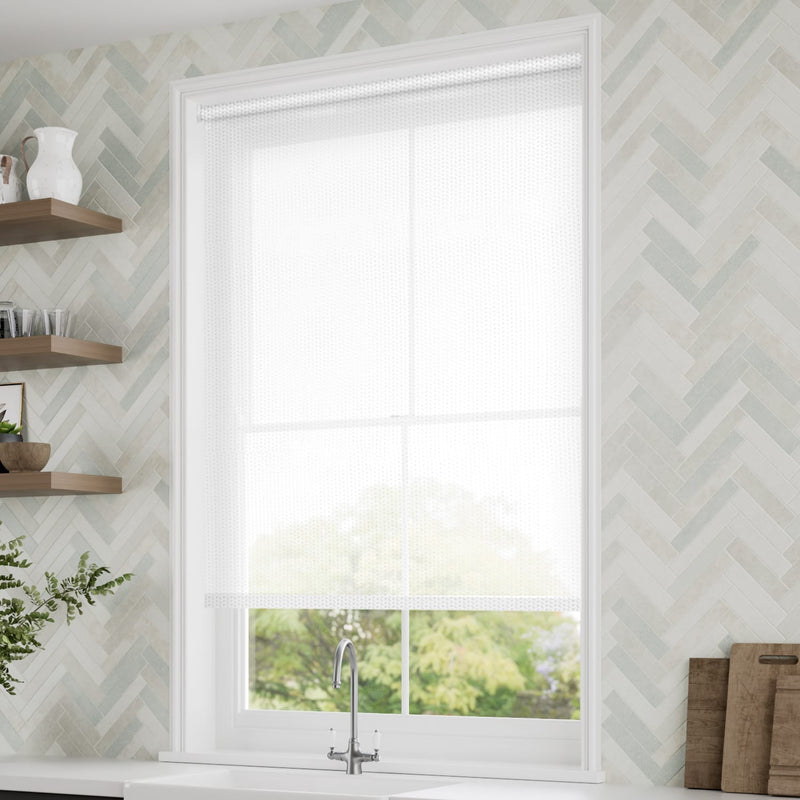 ColorizedZoom Electric Oculus Pure White  Roller Blind 3861