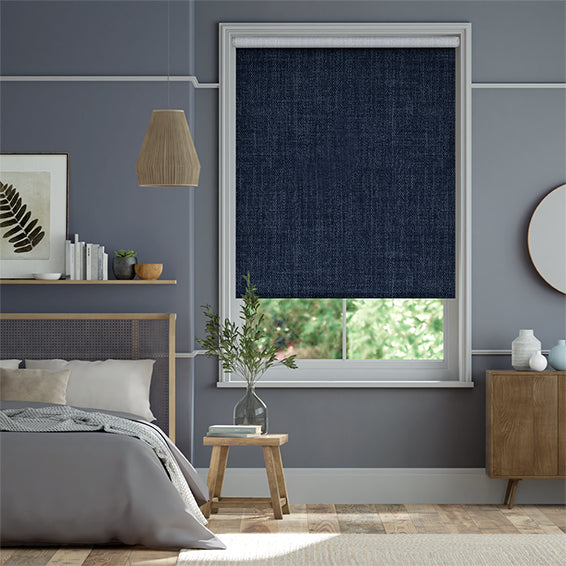 Colorized Electric Thermal Luxe Dimout Twilight Blue Roller Blind 3867