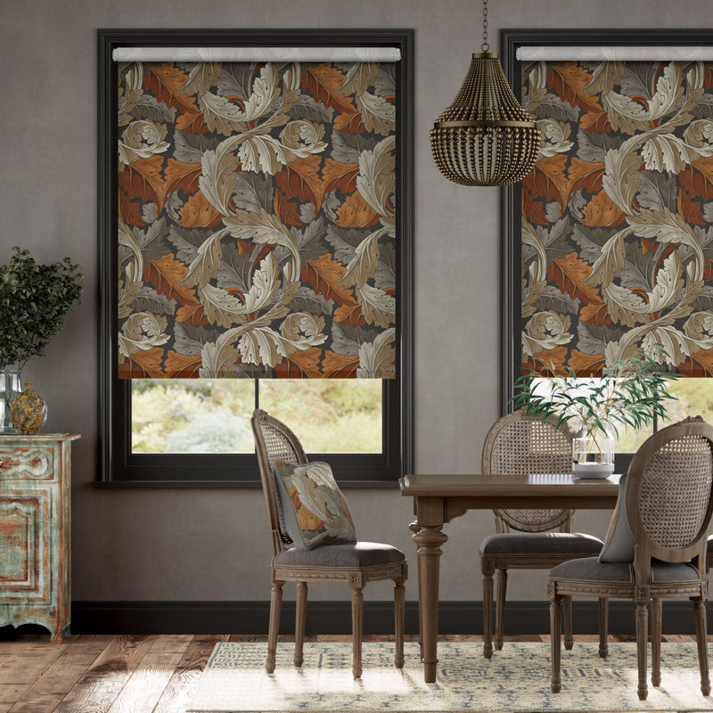 Colorized William Morris Acanthus Velvet Chestnut Roller Blind 3909