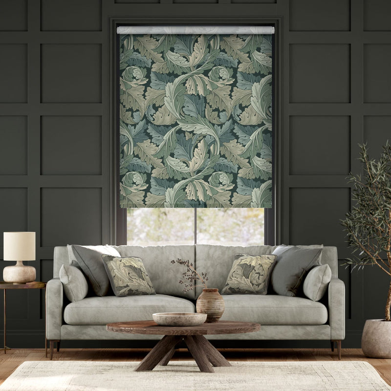 Colorized William Morris Acanthus Velvet Forest Roller Blind 3910