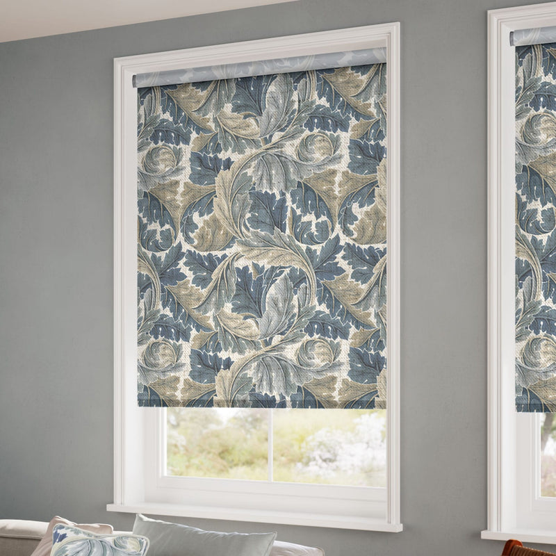 ColorizedZoom William Morris Acanthus Vintage Blue Roller Blind 3911