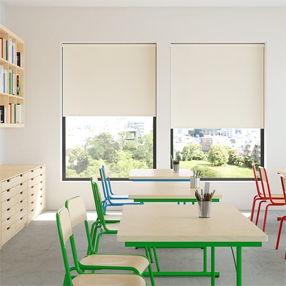 Colorized Contract Metropolis PVC Blackout Alabaster Roller Blind 3916