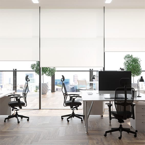 Colorized Contract Thermal Plus Cool White  Roller Blind 3969
