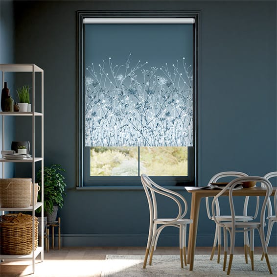 Colorized September Meadow Smoke Blue Roller Blind 3999