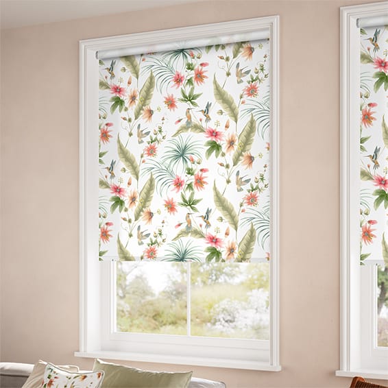 ColorizedZoom Hummingbird Vintage Pink Roller Blind 4005