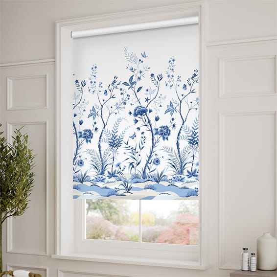 ColorizedZoom Chinoiserie China Blue Roller Blind 4008