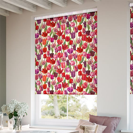 ColorizedZoom Tulips Pink Roller Blind 4031