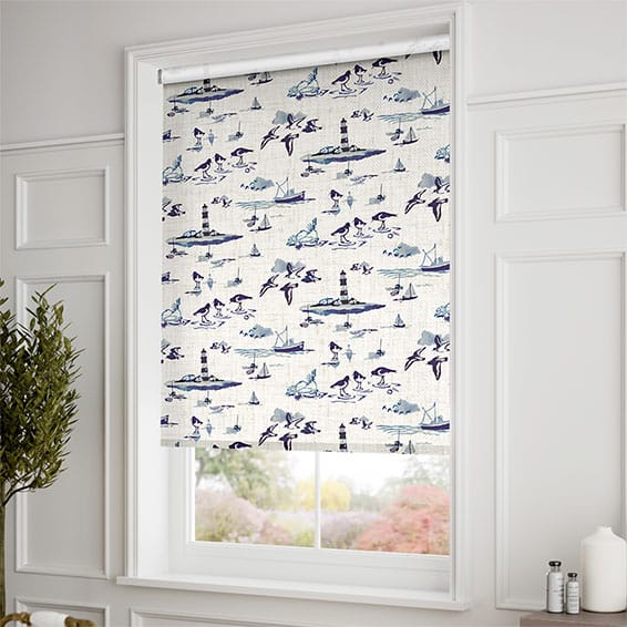 ColorizedZoom Choices Shoreline Toile Blue Roller Blind 4033