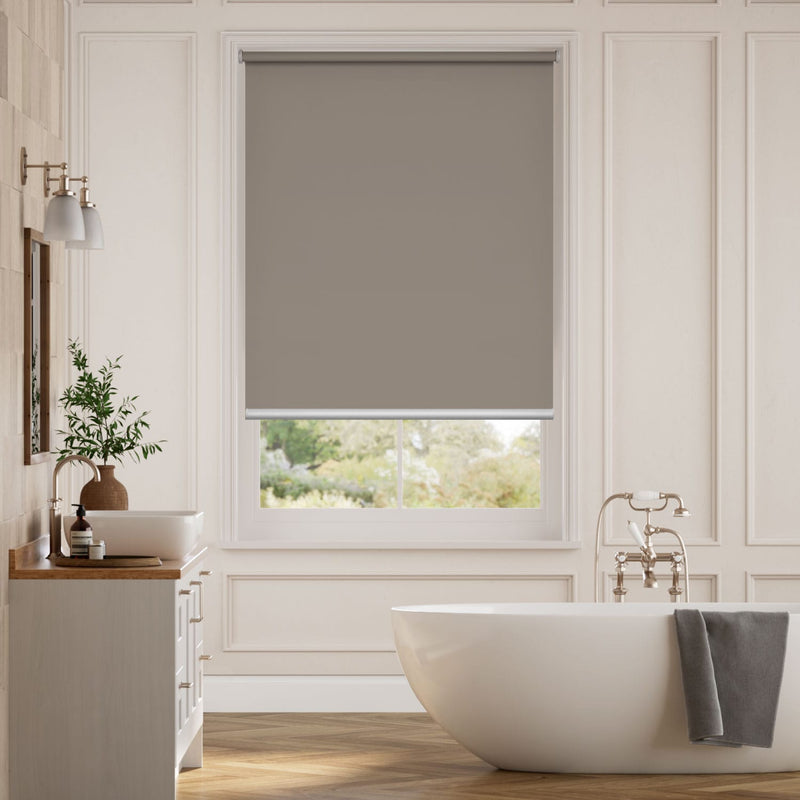 Colorized Electric Titan Blackout Fairview Taupe Roller Blind 4131