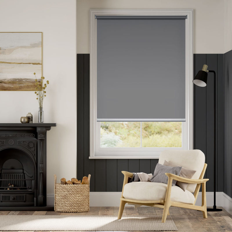 Colorized Electric Titan Blackout Harbour Grey Roller Blind 4132