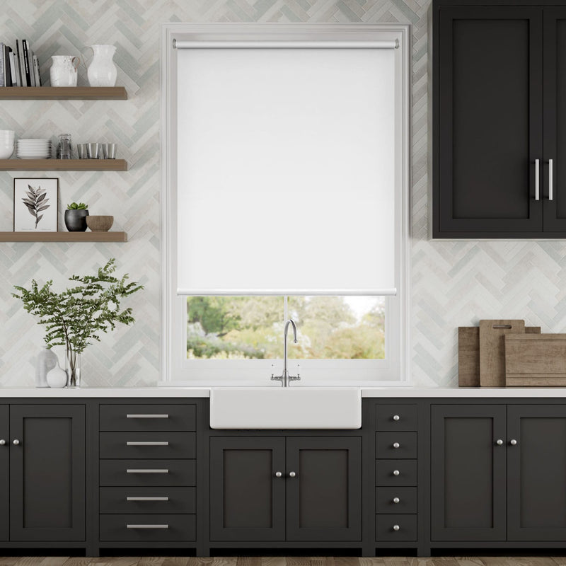 Colorized Electric Titan Blackout Snow White Roller Blind 4137