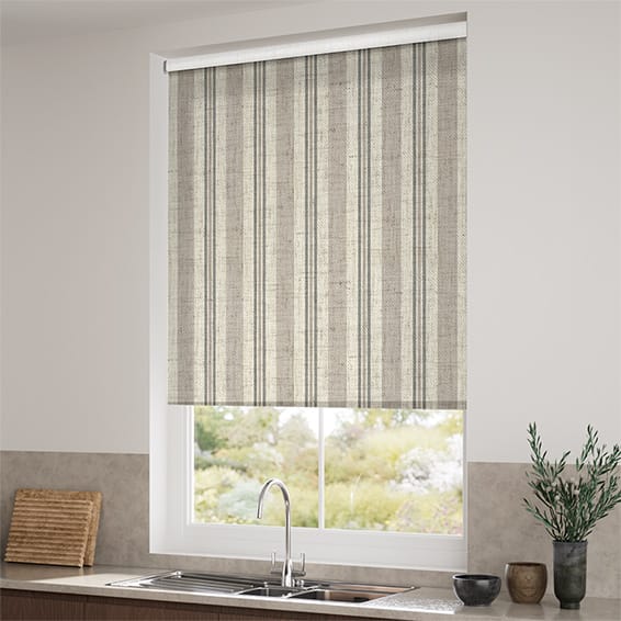ColorizedZoom Electric Choices Truro Stripe Linen Sandstone Roller Blind 4159