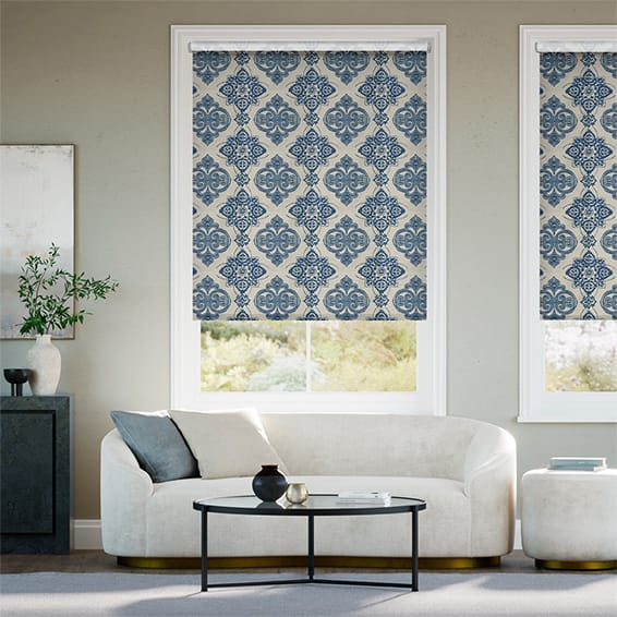 Colorized Electric Choices Baroque Cobalt Blue Roller Blind 4165