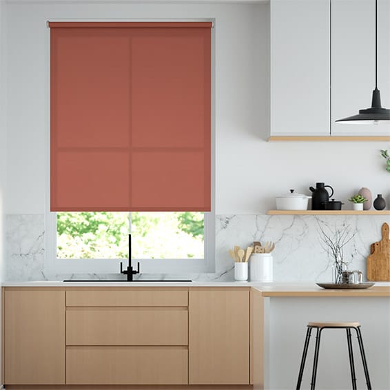 Colorized Electric Avalon Cinnabar Roller Blind 4235