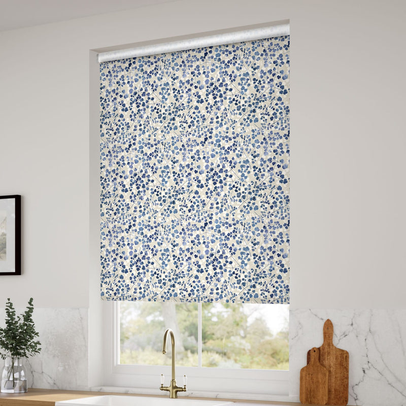 ColorizedZoom Rue Watercolour Blue Roller Blind 4418